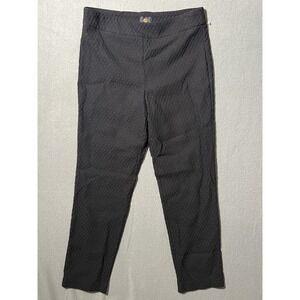 JM Collection Women's M Black Quilted Pull-On Pants Stretch Knit Trousers